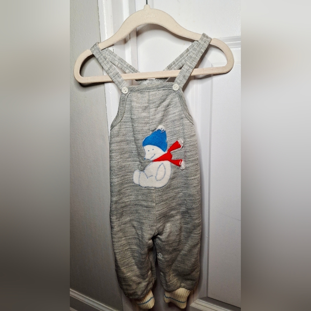 Vintage 80s 🐻❄️🧣Adorable Polar Bear Overalls (9-12 mo)